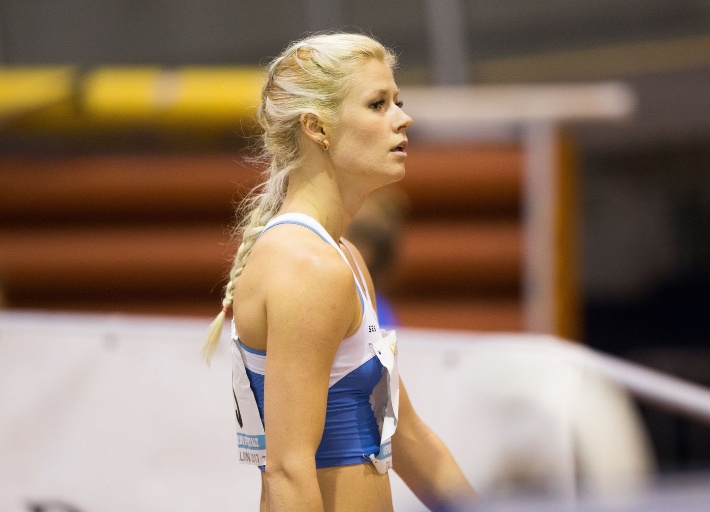 Mari Klaup Lasnamäe kergejõustikuhallis toimunud mitmevõistlusel.