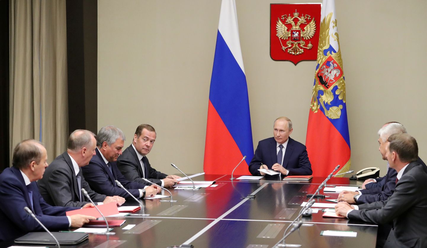 Vene president Vladimir Putin juhtimas täna Vene julgeolekunõukogu istungit.