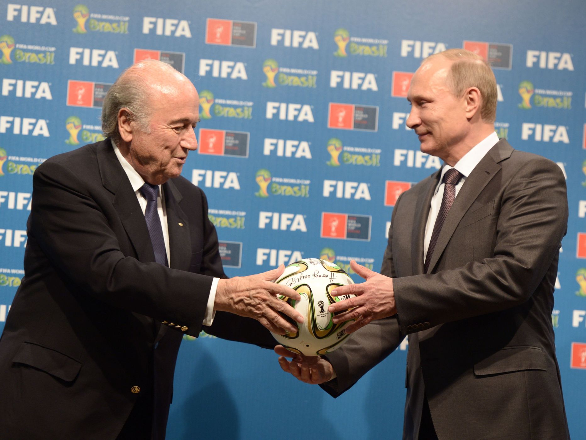 FIFA president Sepp Blatter, Vene president Vladimir Putin