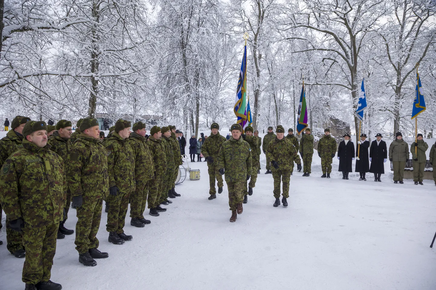 Järva maleva Paide üksikkompanii lipu annetamise tseremoonia