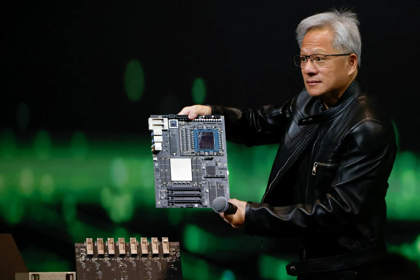 Nvidia tegevjuht Jensen Huang 21. mail Taipeis (Taiwan) pressiüritusel esinemas.