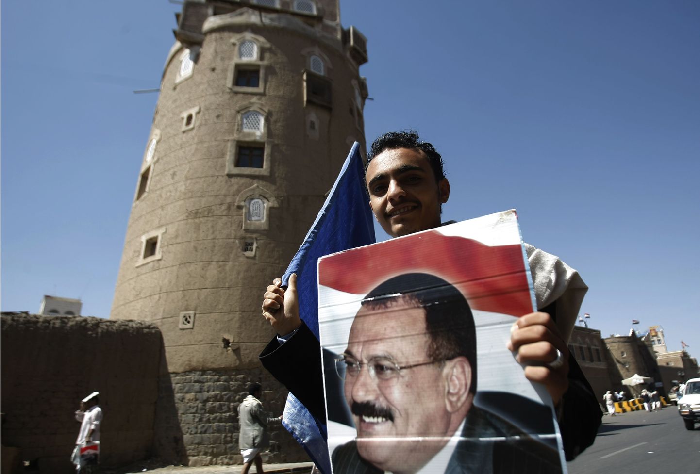 Jeemeni ekspresidendi Ali Abdullah Salehi poolehoidja Sanaas 7. novembril toimunud meeleavaldusel.