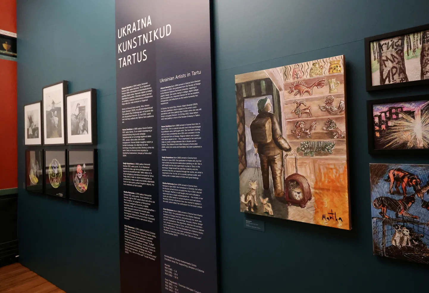 Ukraina kunstnike teoste hulgas on Martha Martovska «Viimane pilk» (suur pilt paremal).