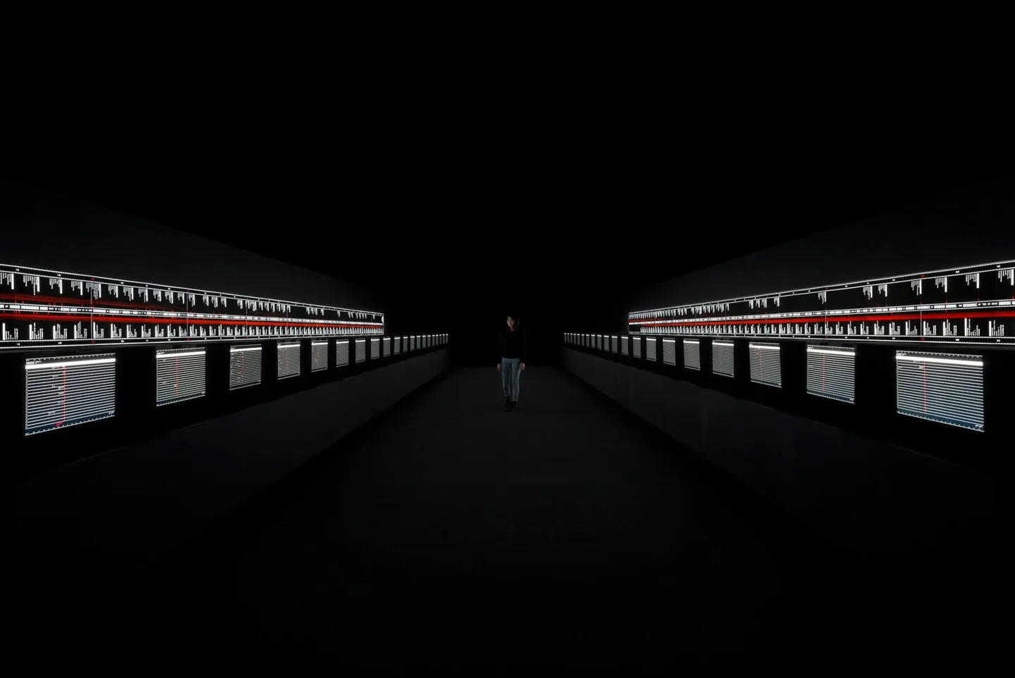 Ryoji Ikeda (1966) «supersümmeetria», 2014. Audiovisuaalne installatsioon.