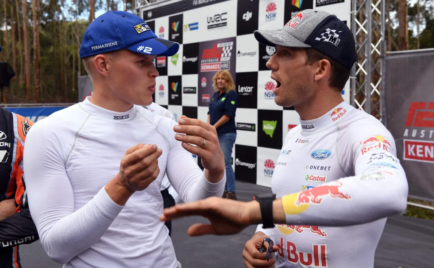 M-Sporti meeskonna piloodid Ott Tänak ja Sebastien Ogier Austraalia rallil.