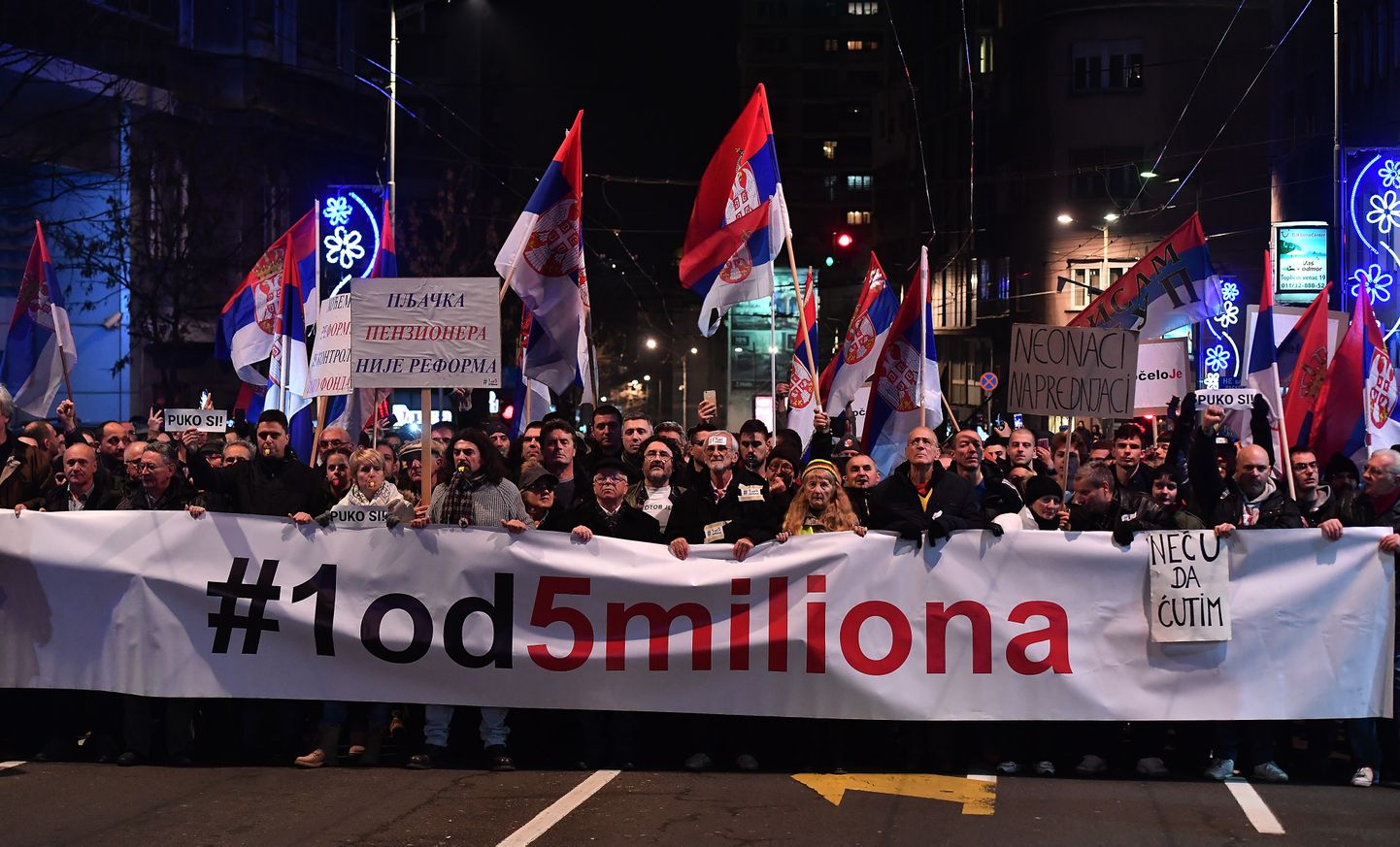 Акция протеста в Белграде.