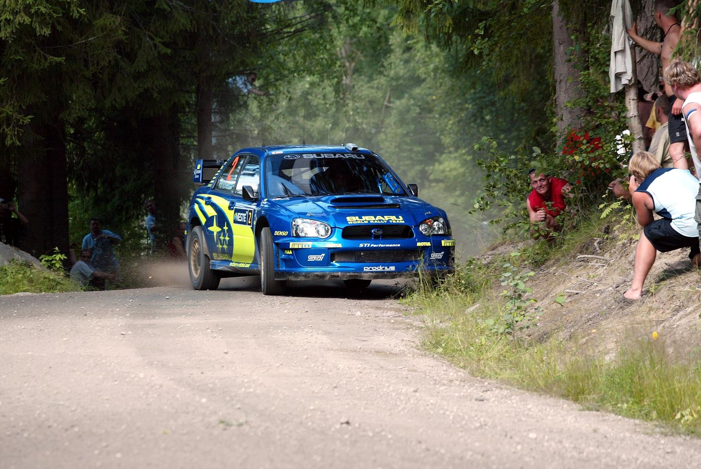 Subaru sõitja Mikko Hirvonen 2008. aastal Soome MM-rallil.