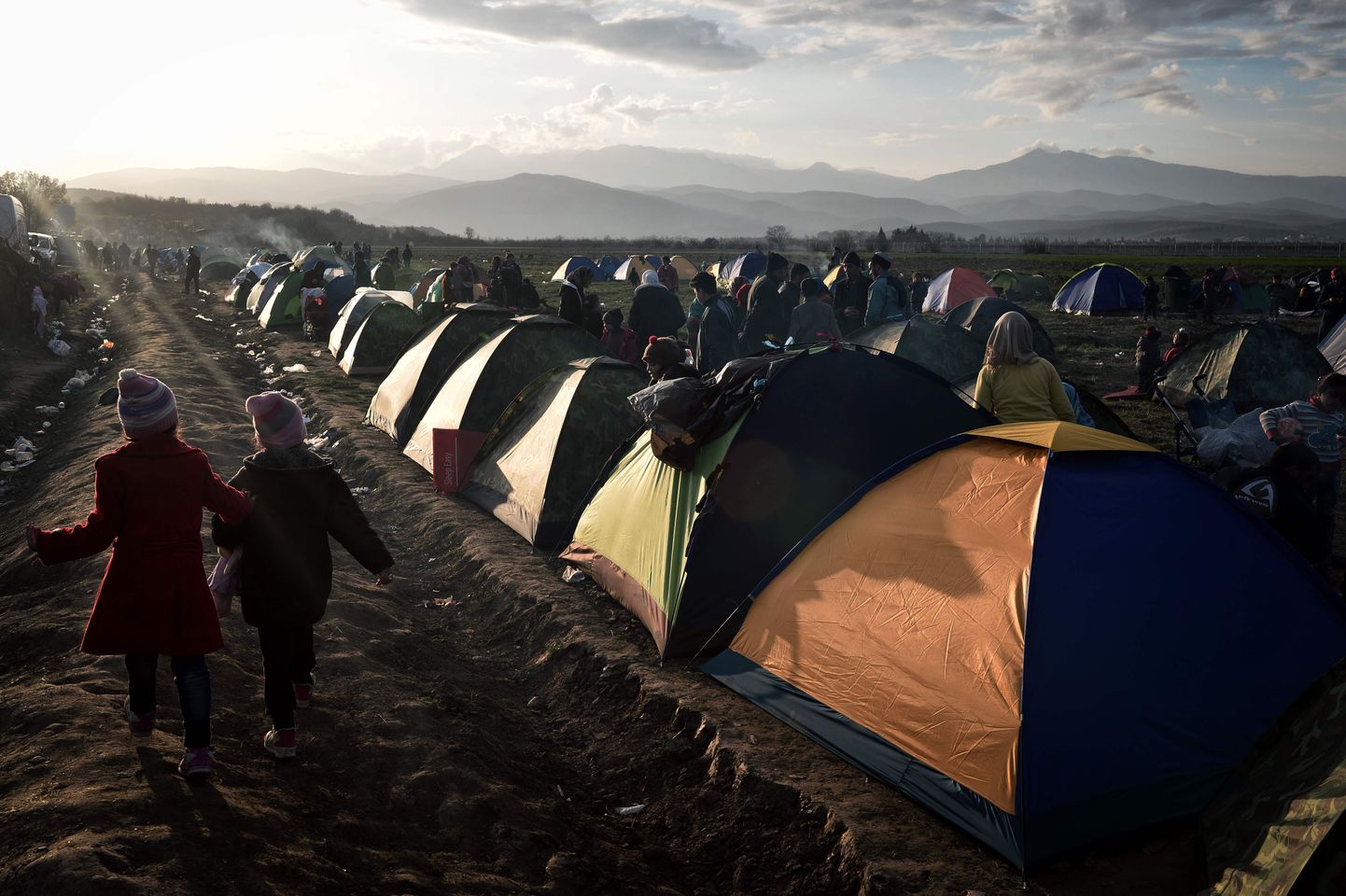Migrantide laager Kreeka-Makedoonia piiril.