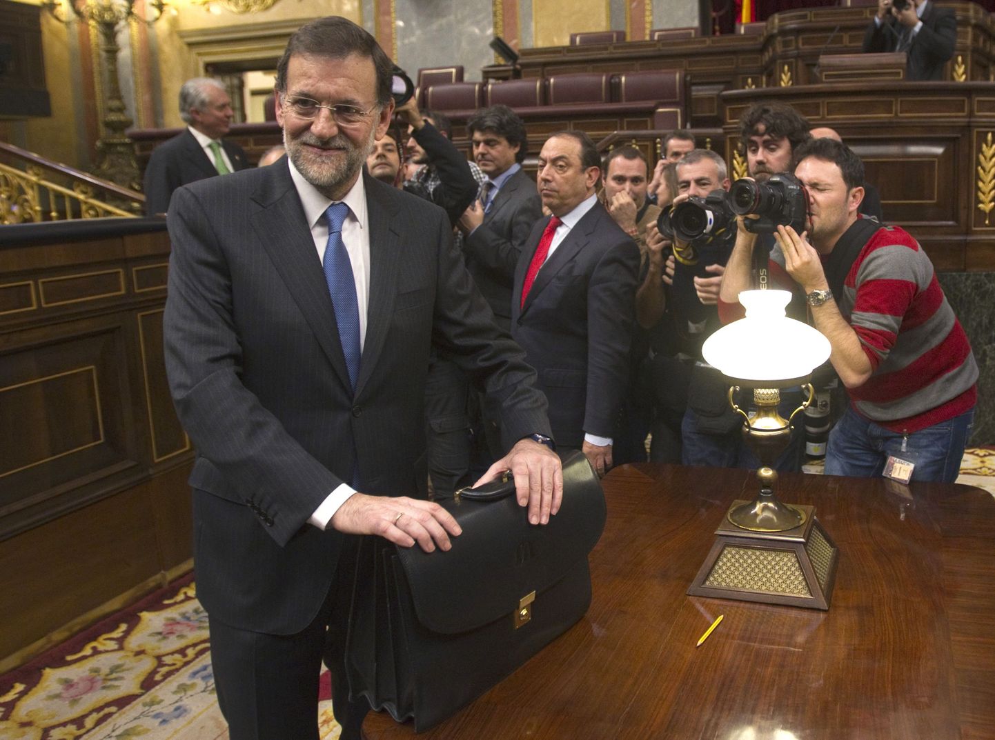 Hispaania Rahvaerakonna liider, uus peaminister Mariano Rajoy täna parlamendis.