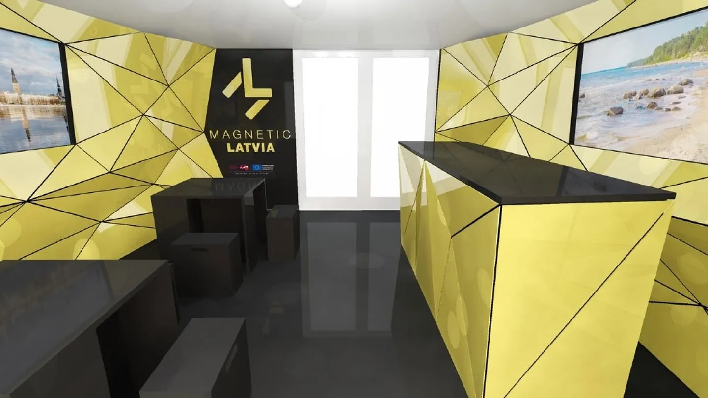 Latvijas paviljona stenda vizualizācija