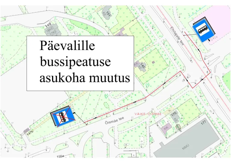 Päevalille bussipeatuse asukoha muudatus.