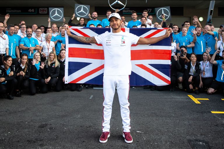 Lewis Hamilton 28. oktoobril 2018 Mehhikos pärast maailmameistri tiitli võitmist