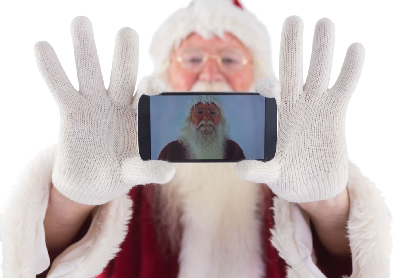 Дед Мороз и телефон.