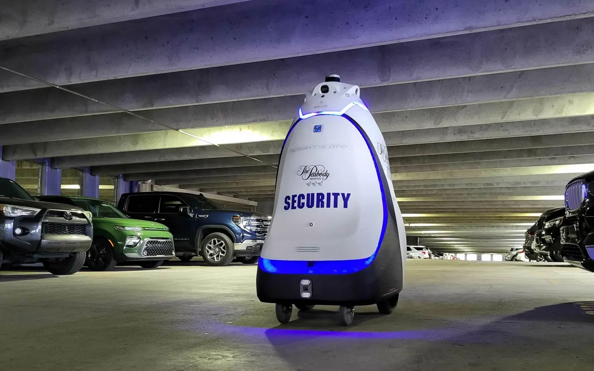 The company Knightscope manufactures robot security guards that resemble household appliances.