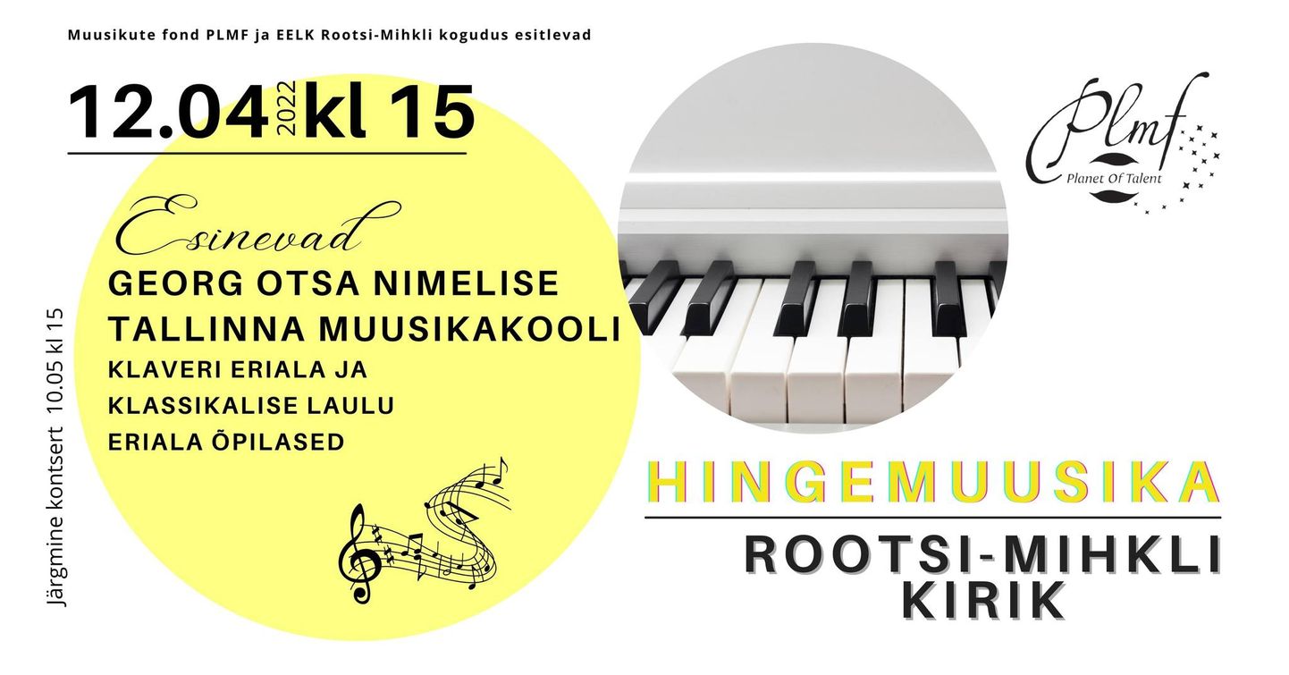 Rootsi-Mihkli kirikus esinevad talendid Tallinna Georg Otsa nimelisest Muusikakoolist.