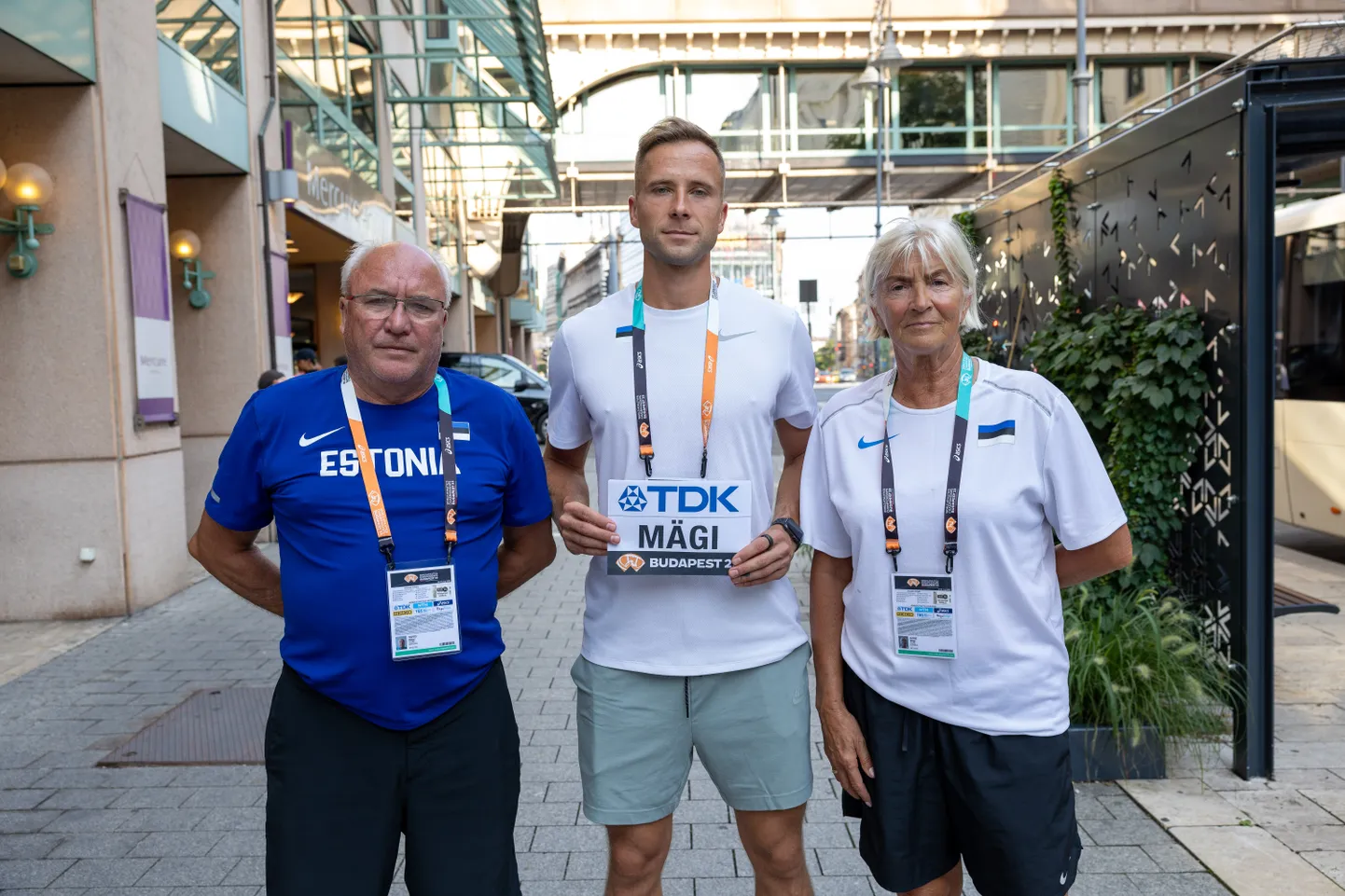 Mägide trio, vasakult: Taivo, Rasmus ja Anne. Jäädvustus 2023. aasta MMilt.