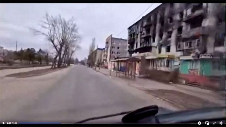 Пустые улицы Северодонецка, март 2023 года
