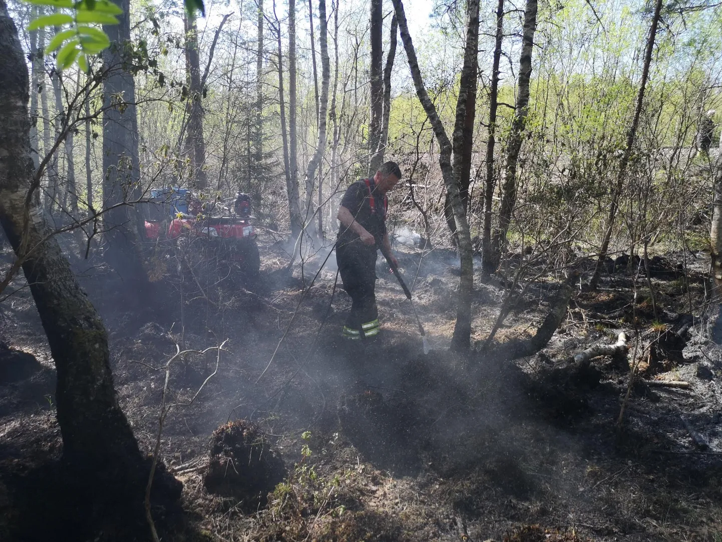 Kulupõlengus Ridakülas levis tuli metsa.