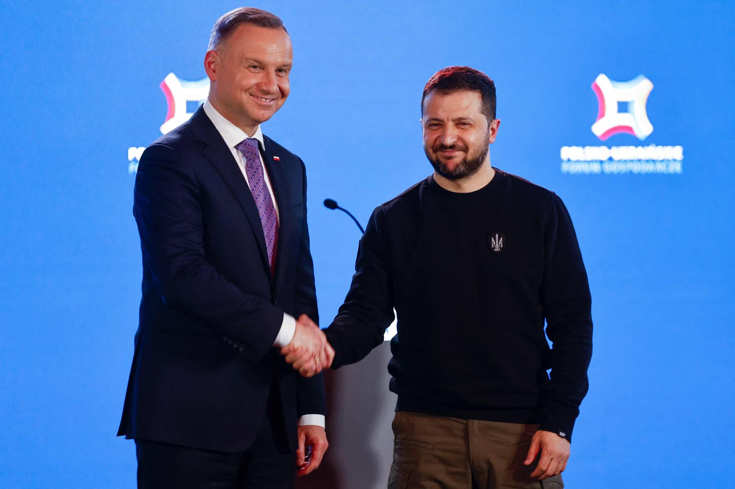 Президент Польши Анджей Дуда и президент Украины Владимир Зеленский.