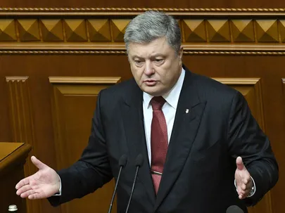 Petro Porošenko Ukraina parlamendile kõnet pidamas. GENYA SAVILOV/AFP/SCANPIX
