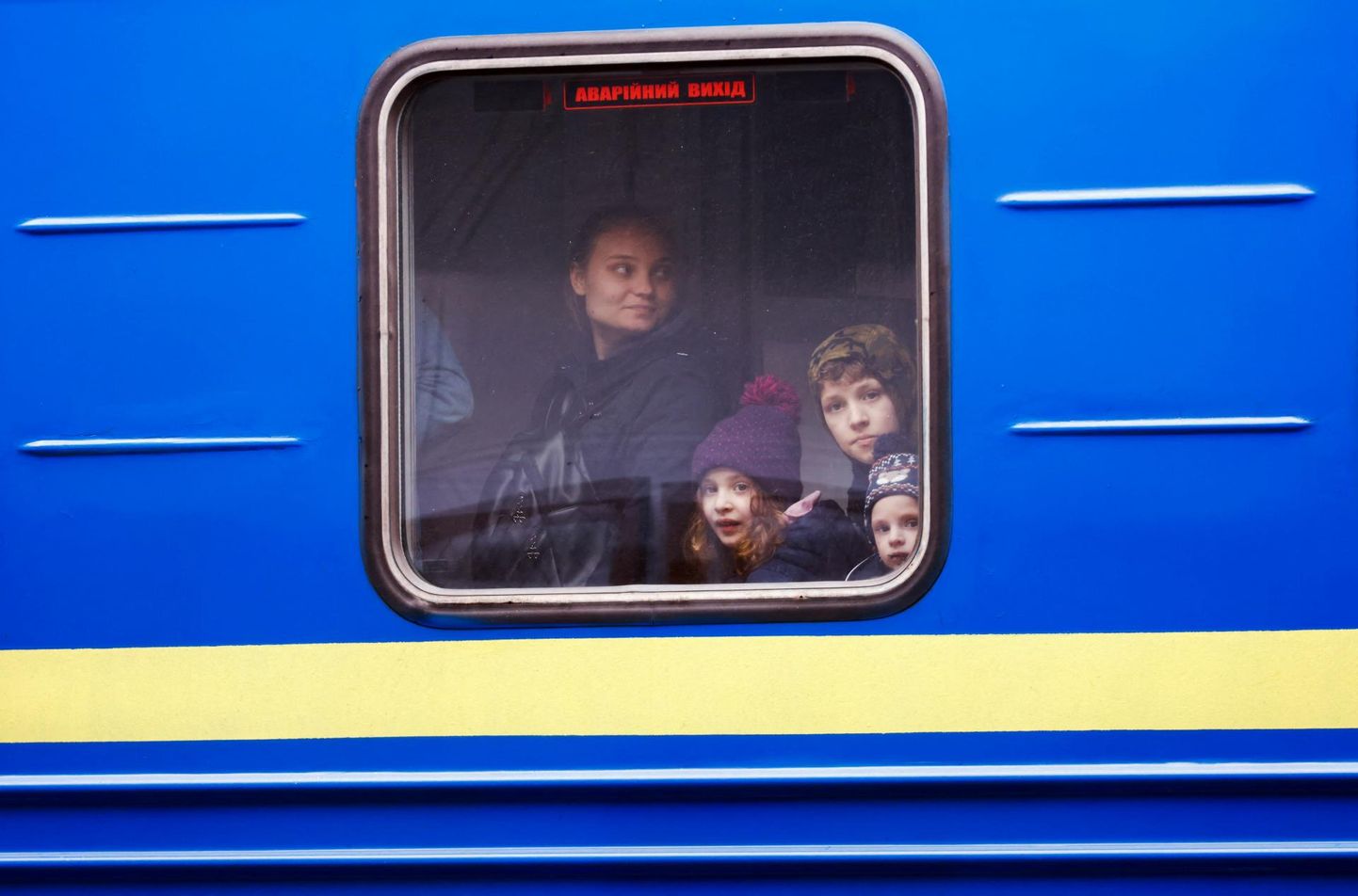 Rongiga Poola jõudnud Ukraina sõjapõgenikud 2022. aasta aprillis.