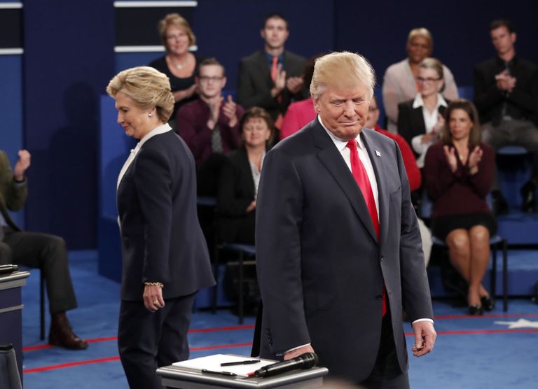 Hillary Clinton ja Donald Trump tänase debati käigus. Fotod: Scanpix 