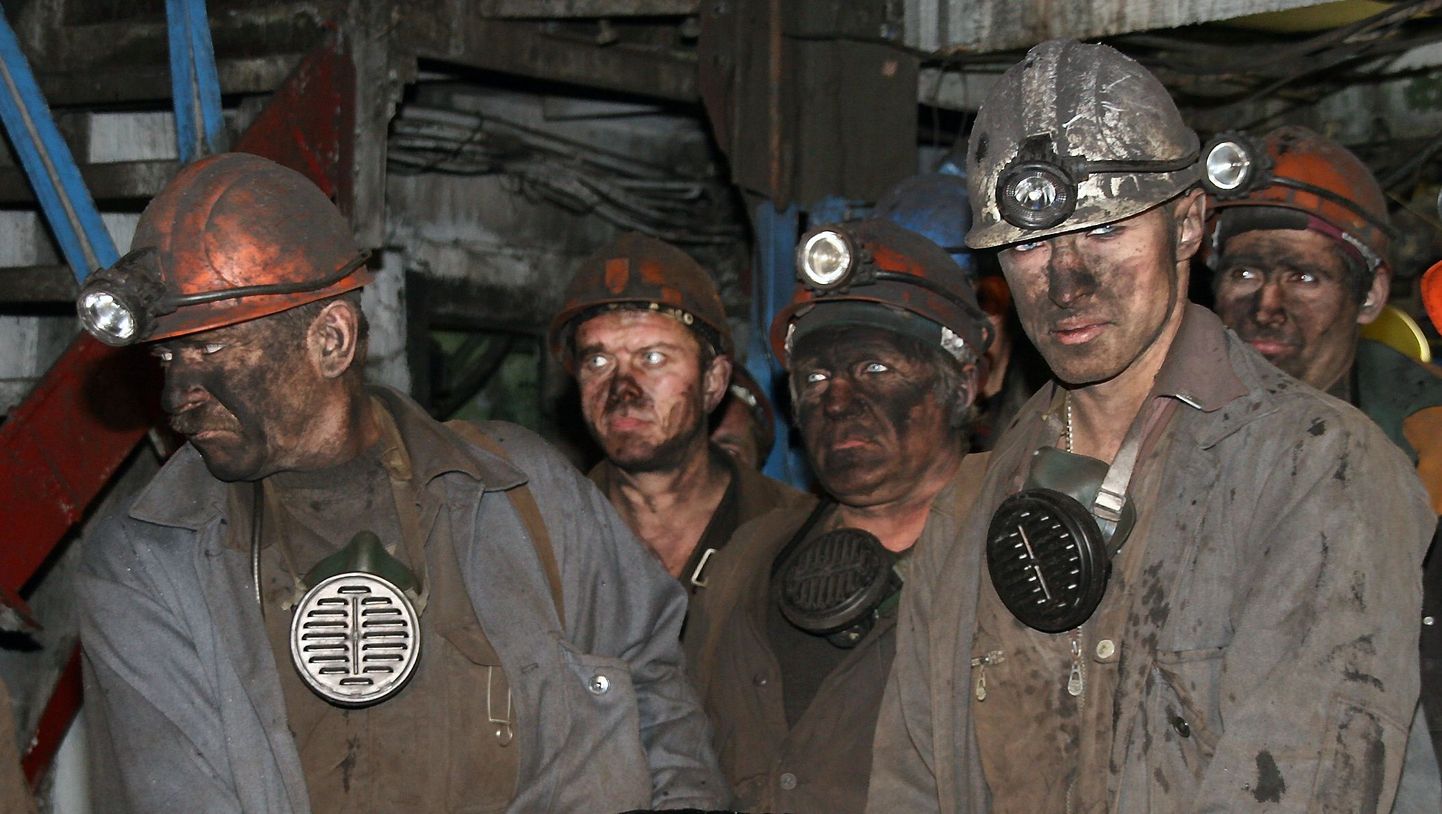 Venemaa Vorkuta Severnaja kaevanduse kaevurid.