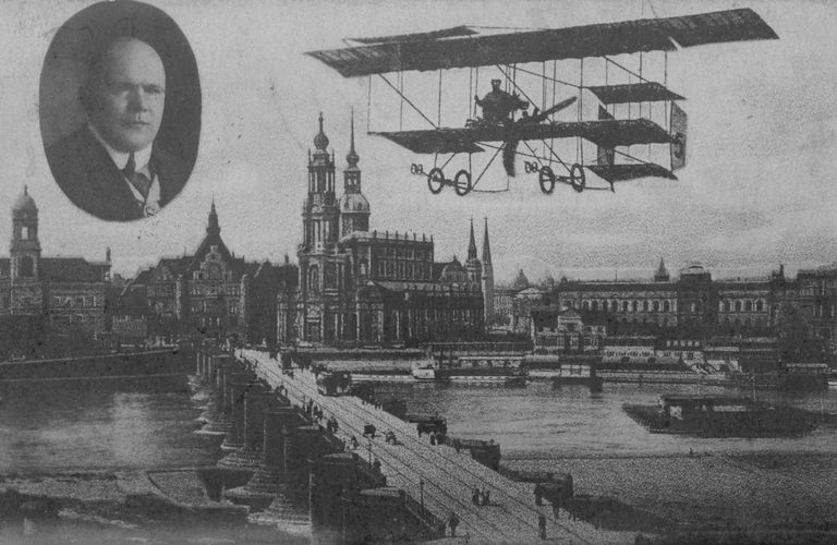 Abergi lennundushuvi tutvustav postkaart (u 1911).