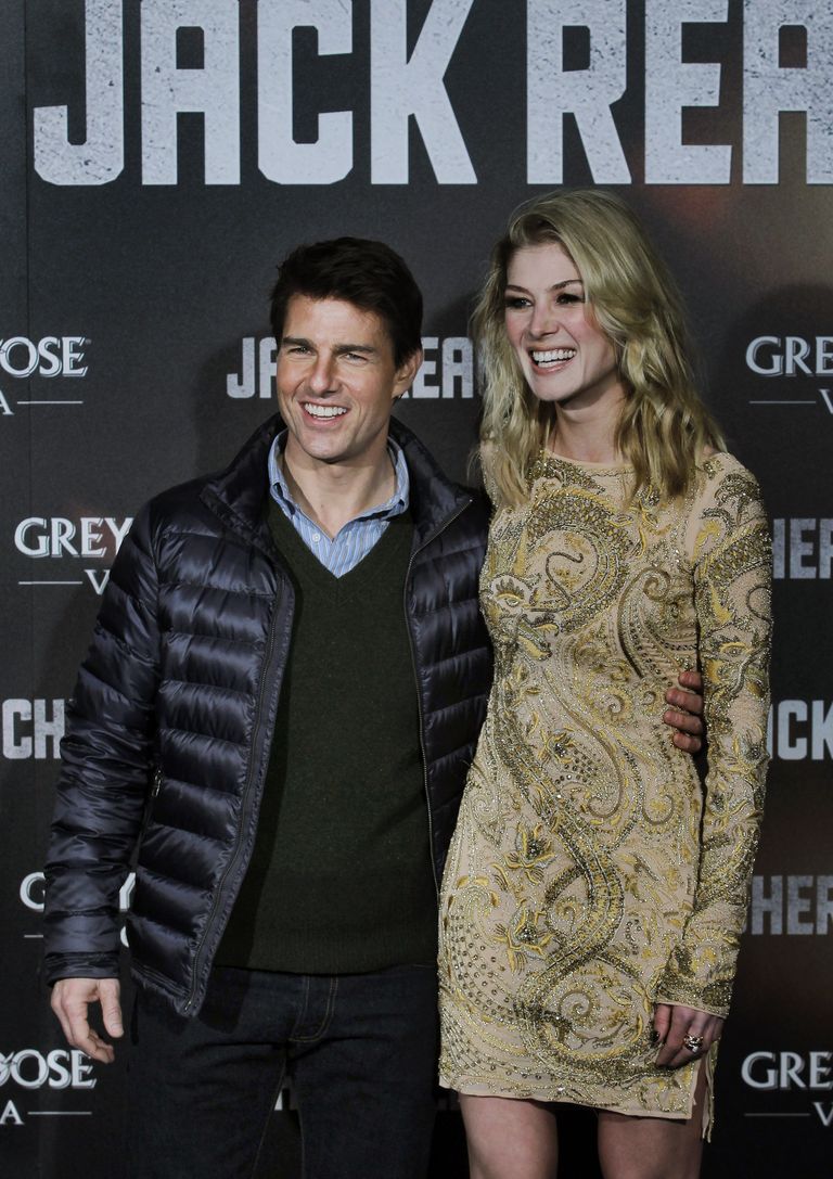 Tom Cruise ja Rosamund Pike 2012. aasta detsembris Hispaanias Madridis filmi «Jack Reacher» reklaamsündmusel