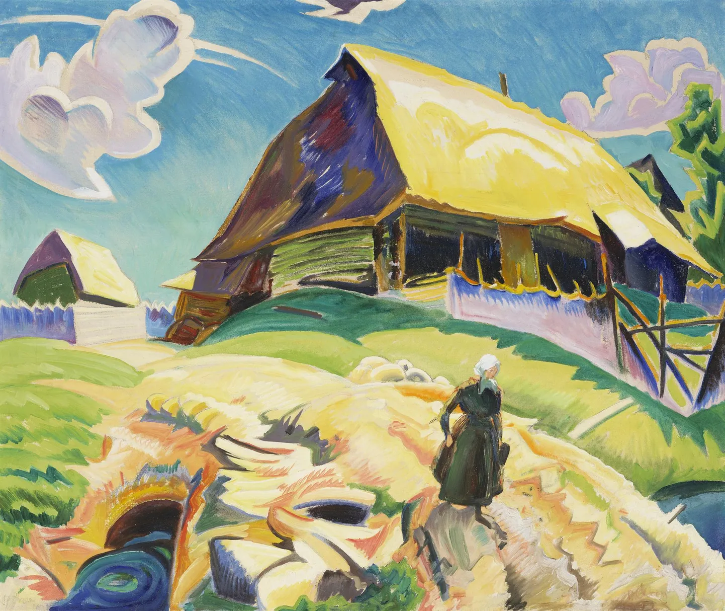 Peet Aren «Mulgi talu». 1922. Õli, tempera. Eesti Kunstimuuseum  FOTOd: Stanislav Stepaško