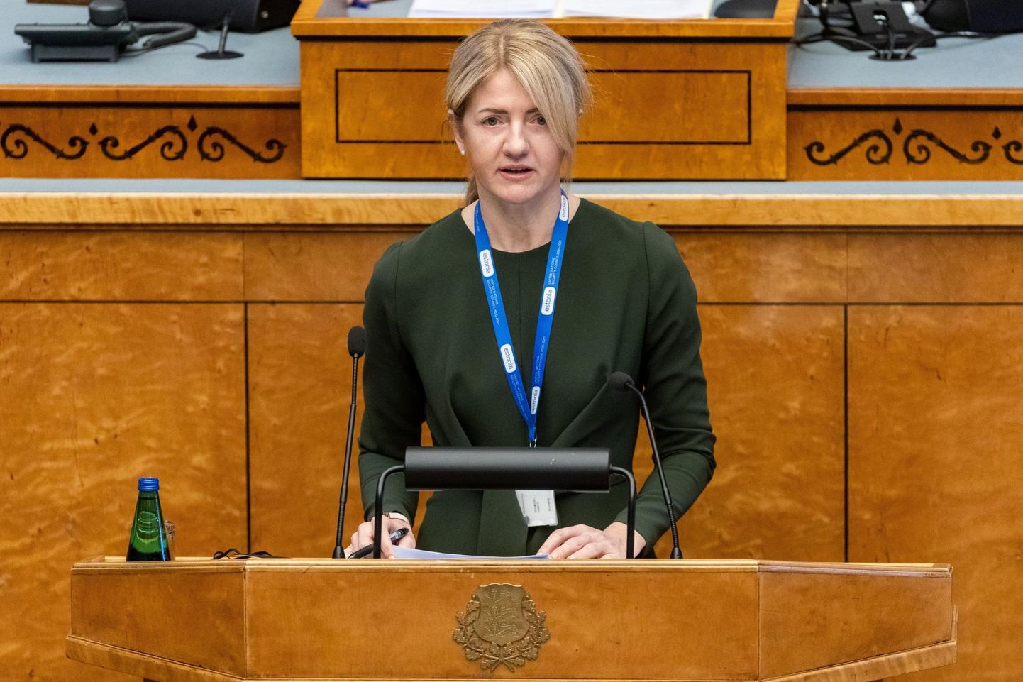 Välisminister Eva-Maria Liimets riigikogus.