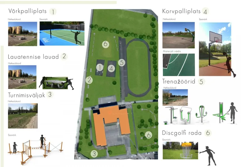 Idee nr 11. Liikumispargi rajamine Kivilinna kooli õuealale.
Sinna paigaldataks ronimis- ja turnimisala, renoveeritaks korv- ja võrkpalliväljakud, paigaldataks välitrenažöörid ja väike kettagolfi õpperada.