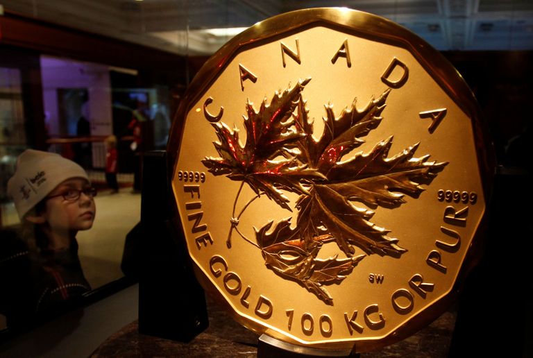 100 kilogrammi kaaluv Kanada kuldmünt