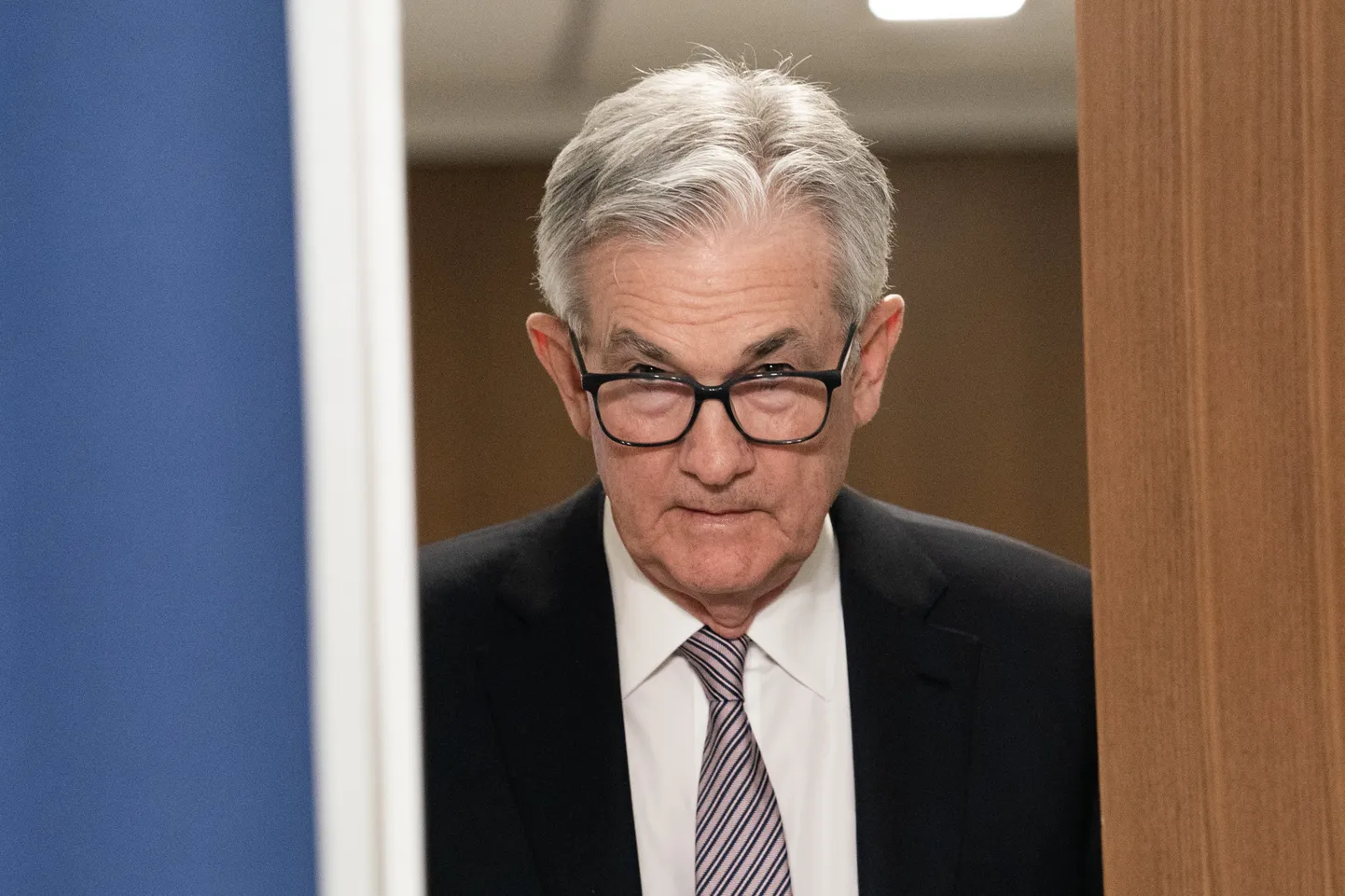 Fedi esimees Jerome Powell 3. mail 2023 ajakirjanike ette astumas.