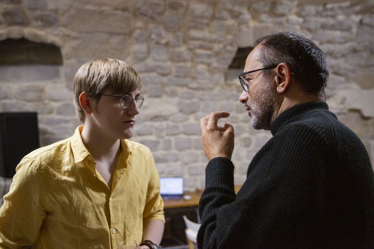 Егор Астахов и Андрей Звягинцев на показе фильма «Люди» в Париже.