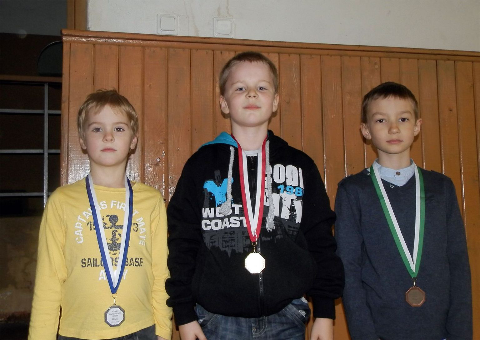 Kõige nooremate poiste arvestuses jõudsid esikolmikusse Mattias Säre (vasakul), Sivert Raide ja Karl Unt.