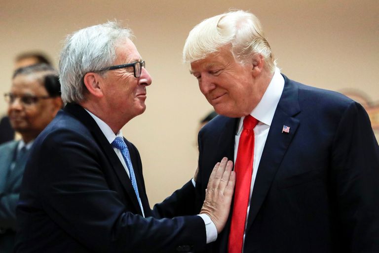 Euroopa Komisjoni president Jean-Claude Juncker (vasakul) ja USA president Donald Trump.