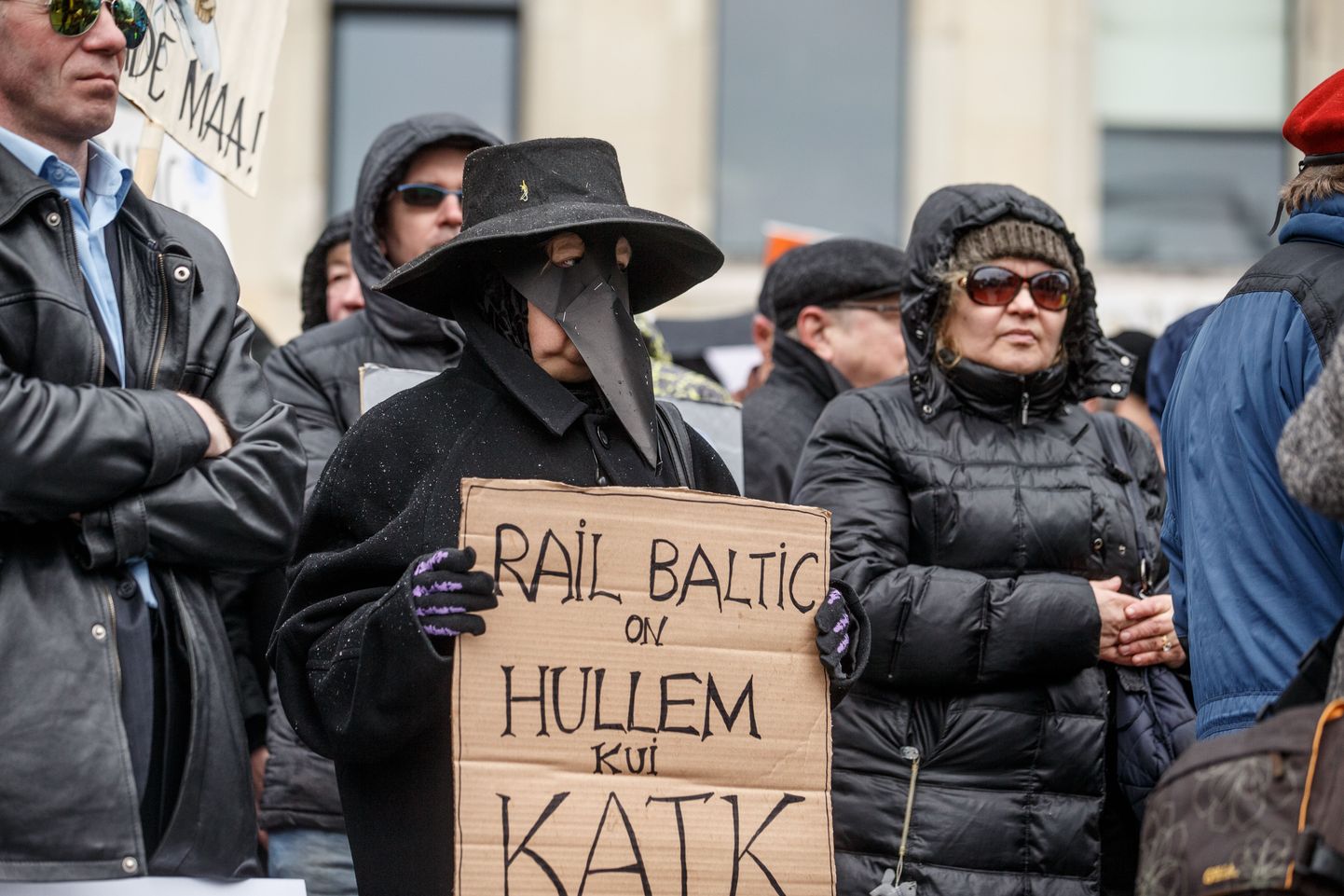 Rail Balticu vastane meeleavaldus Vabaduse väljakul.