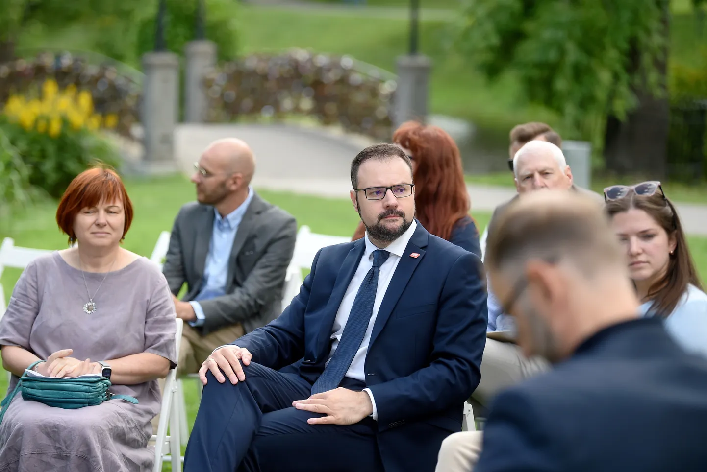 Partijas "Progresīvie" zemkopības ministra amata kandidāte Jana Simanovska un Ministru prezidenta amata kandidāts Kaspars Briškens piedalās preses konferencē Bastejkalnā, kurā paziņo partijas vēlēšanu saraksta līderus.