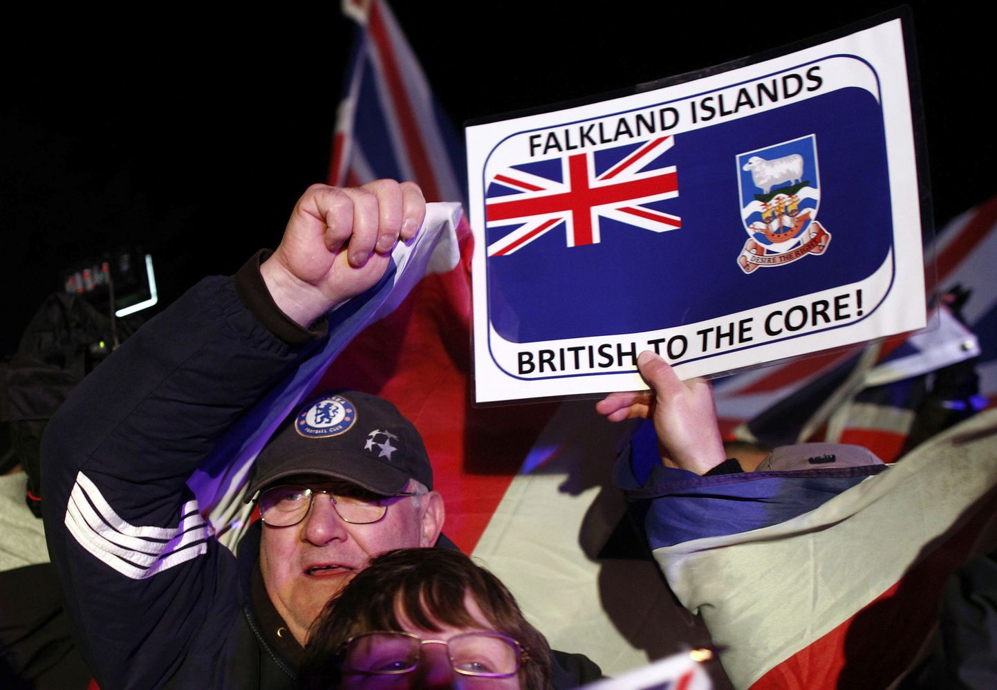 Falklandi elanike reaktsiooni referendumi tulemustele Stanleys.