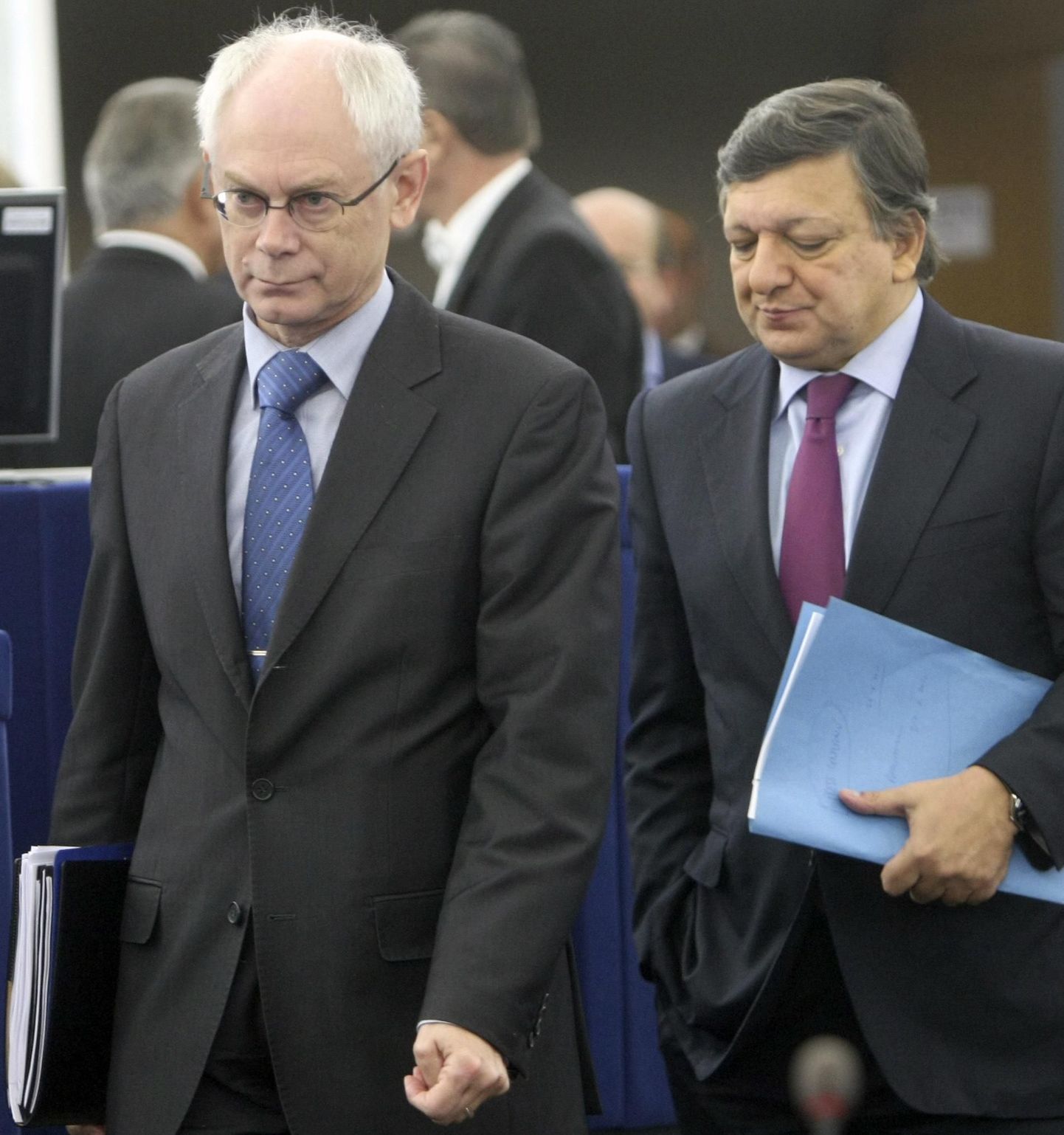 Euroopa Liidu president Herman Van Rompuy (vasakul) ja Euroopa Komisjoni president Jose Manuel Barroso (paremal)