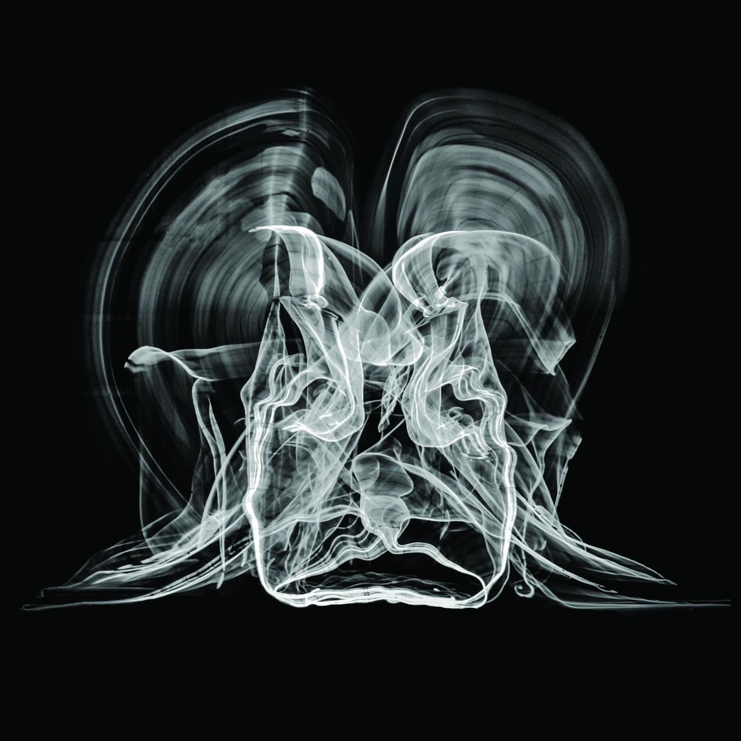 Üks näitusel tagurpidi eksponeeritavatest töödest on Arthur Grau foto «Kinetic Umbra», millel autor on pika säriajaga talletanud inimkeha liikumist täielikus pimeduses.