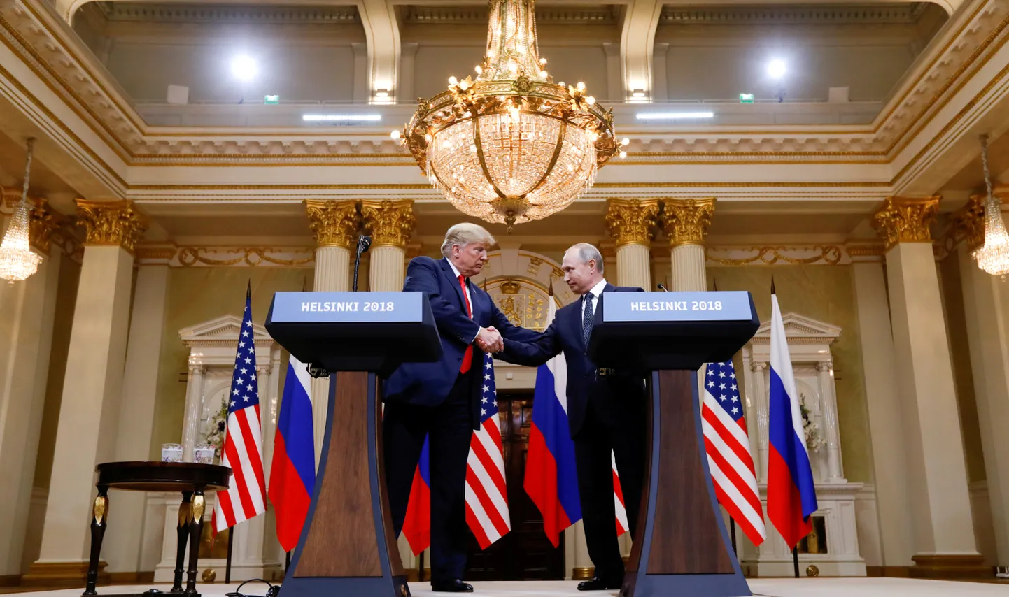 Встреча Дональда Трампа и Владимира Путина в Хельсинки в июле.