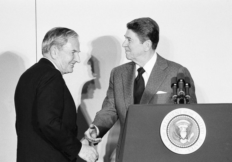 David Rockefeller ja Ronald Reagan 1984. aastal