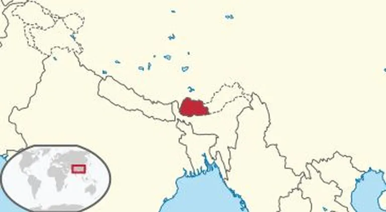 Bhutan kaardil (puansega)