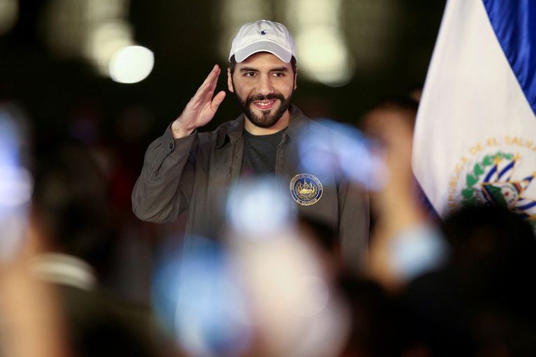 FILE PHOTO: El Salvador's president, Nayib Bukele, attends the first stone laying ceremony of the new National Library, financed by China, in San Salvador, El Salvador February 3, 2022. REUTERS/Jose Cabezas/File Photo