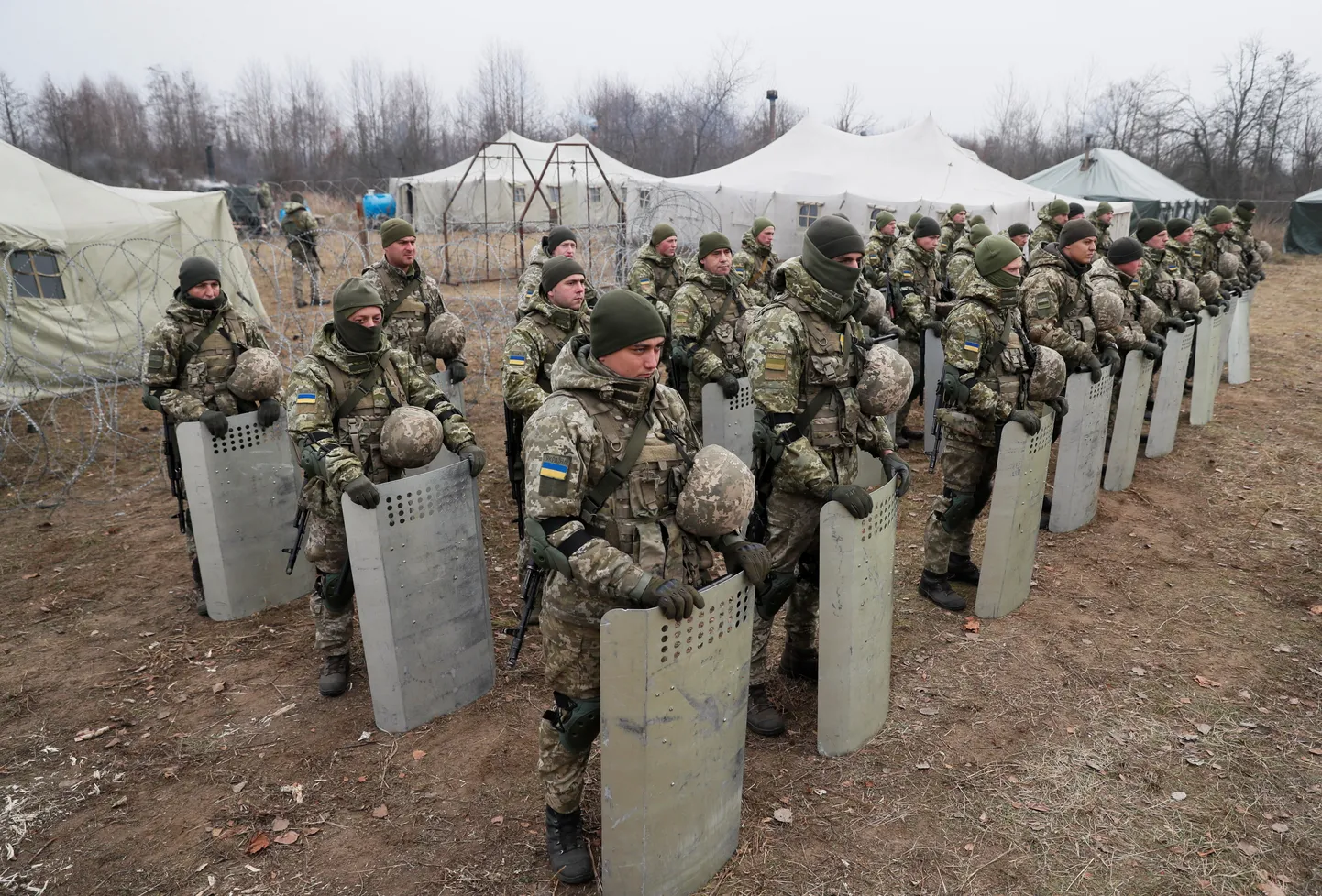 Ukraina piirivalve Volõõnia oblastis Valgevene piiri lähedal õppusel.