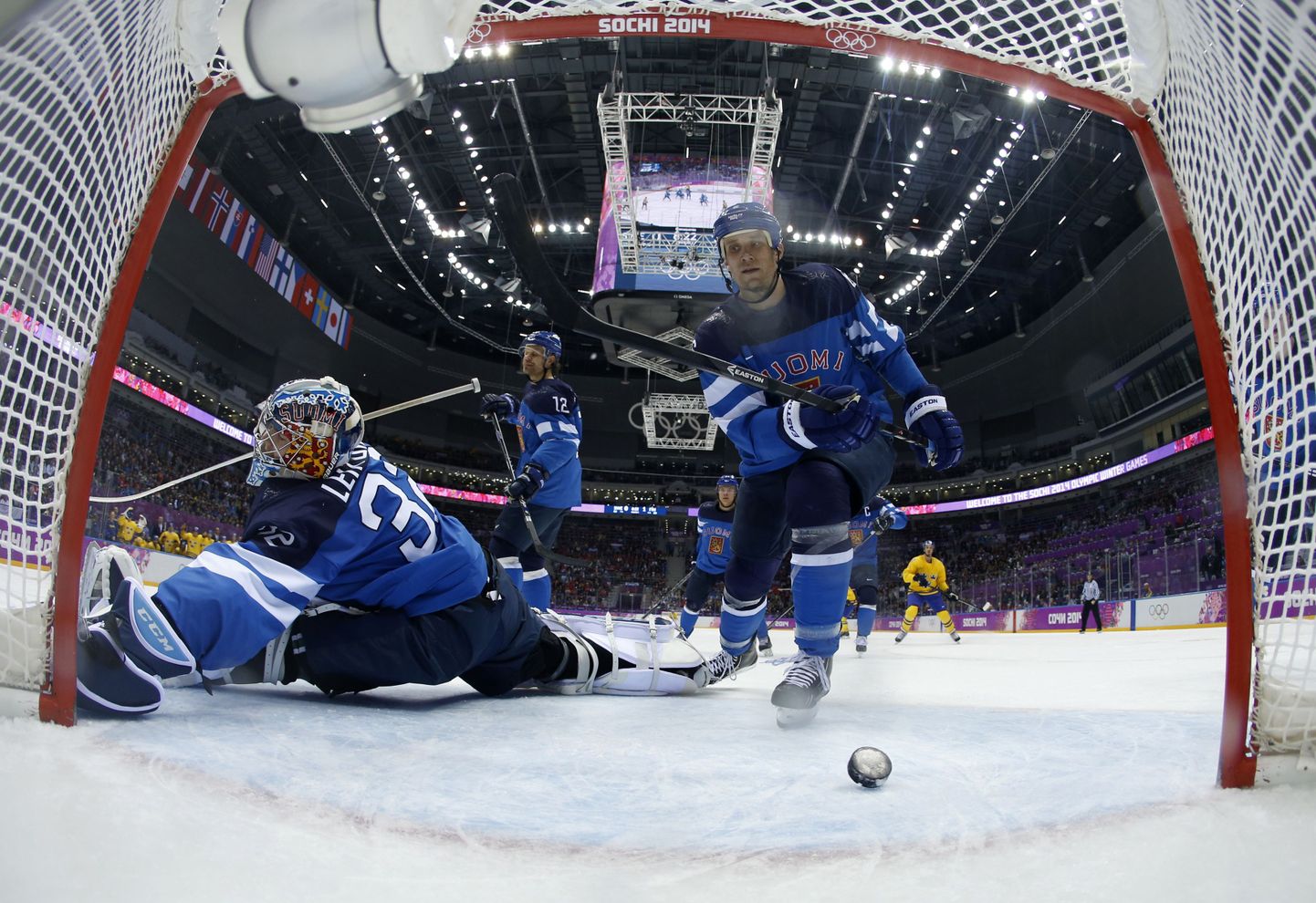Soome jäähokikoondis poolfinaalmängus Rootsi vastu.