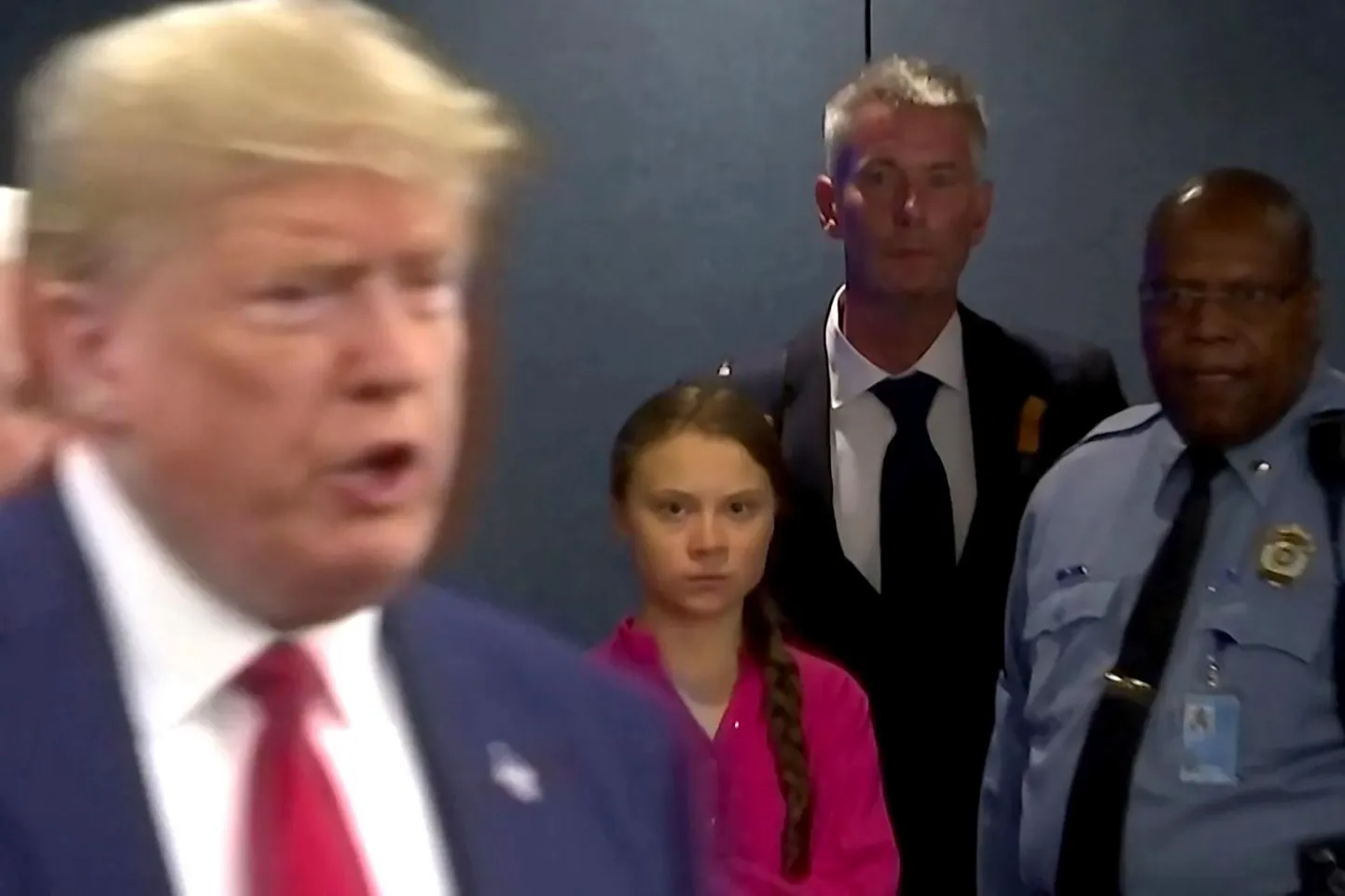 Greta Thunberg ja Donald Trump.