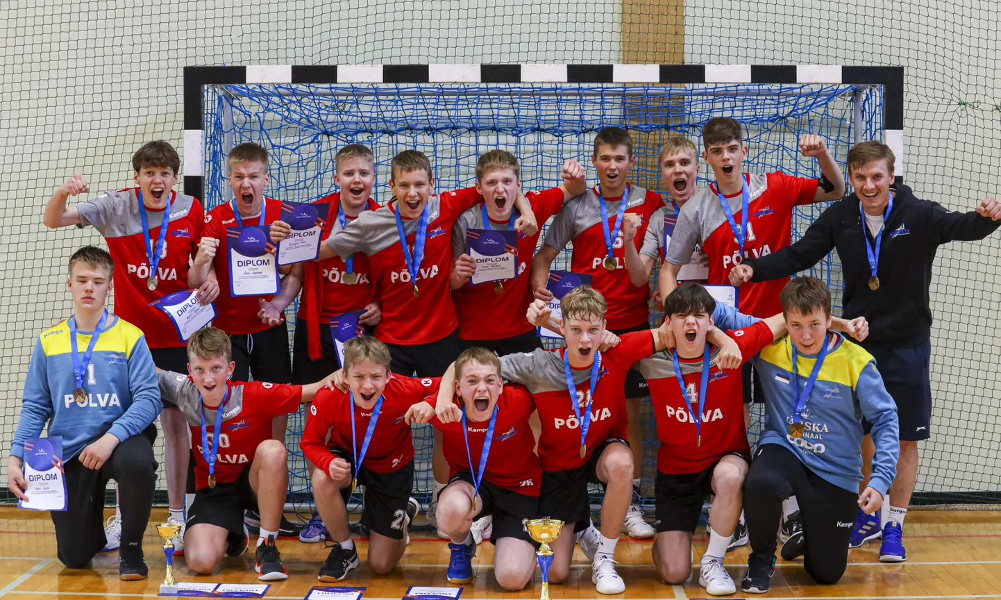 Käsipalli Eesti meistrivõistluste C-klass tänavune meister Põlva Spordikool.